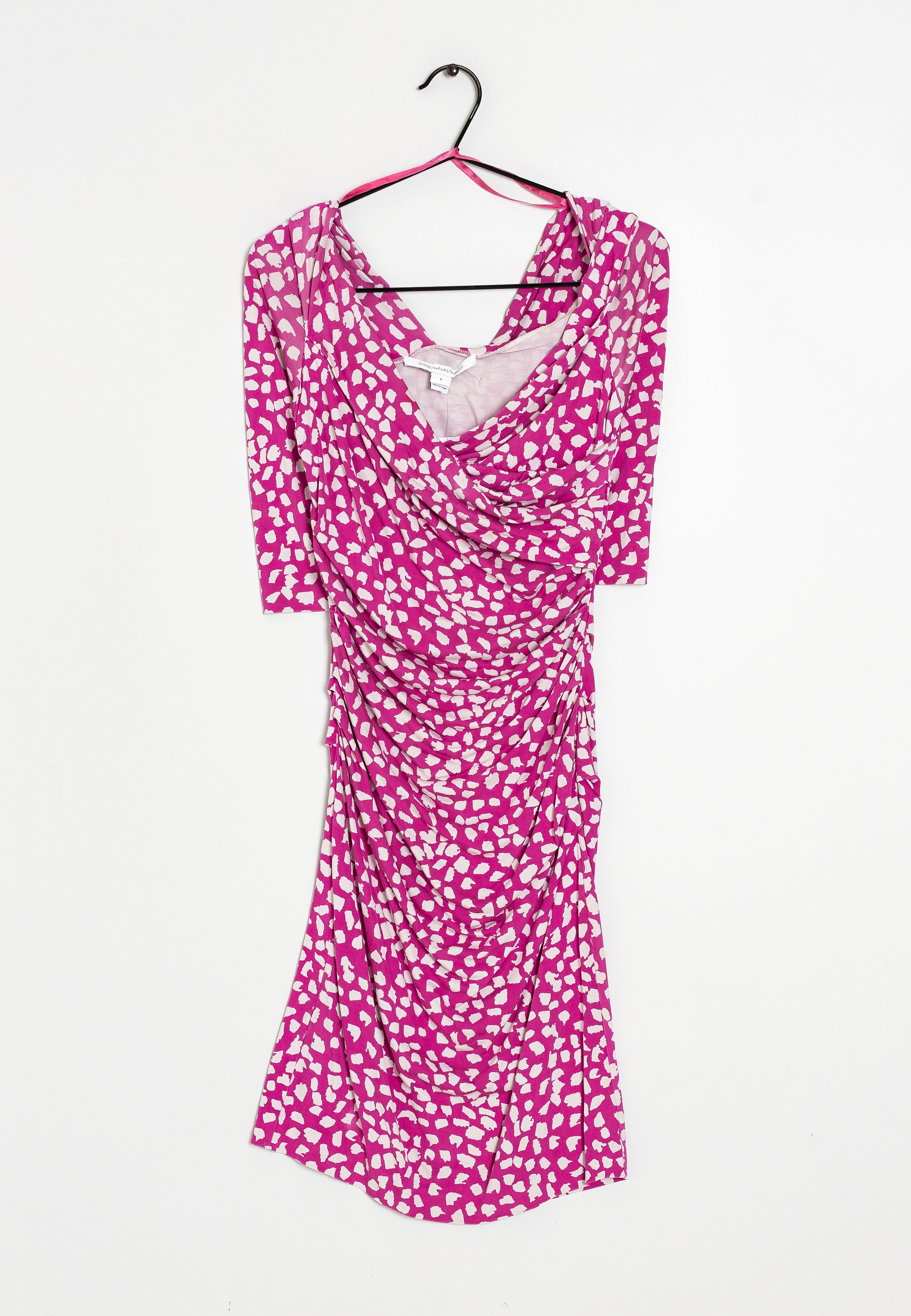 Diane von Furstenberg Day dress pink/ white/pink (Pre-owned