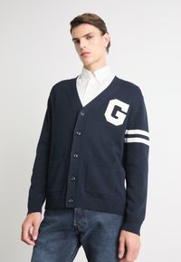 GANT VARSITY CARDIGAN - Cardigan - evening blue
