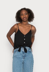 ONLY - ONLMETTE STRAP BUTTON - Tops - black Miniatūras attēls 1