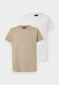 2 PACK  - T-shirt basique - khaki/white