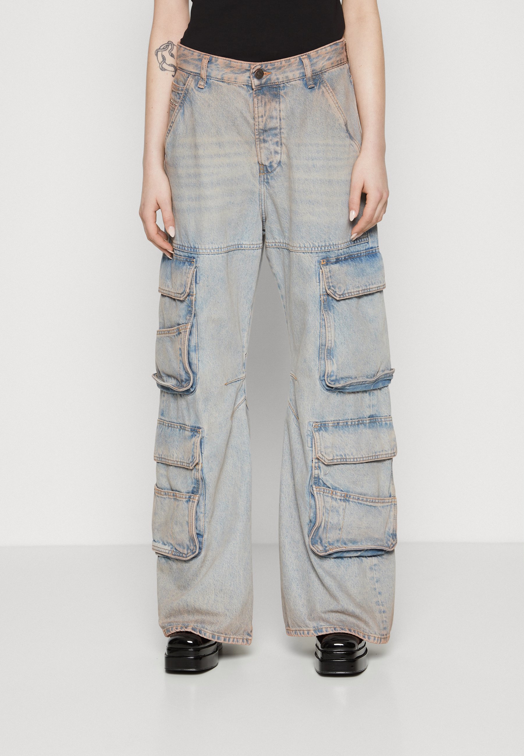 Diesel D-SIRE-CARGO-D - Wide Leg - 70w/grigio - Zalando.it