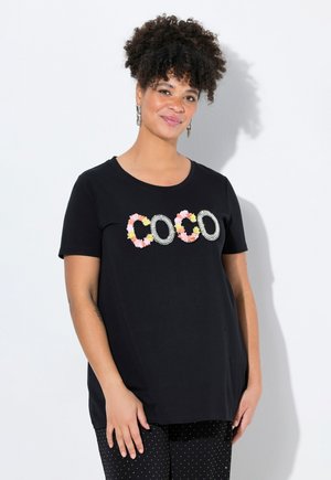 MIAMODA Print T-shirt - black