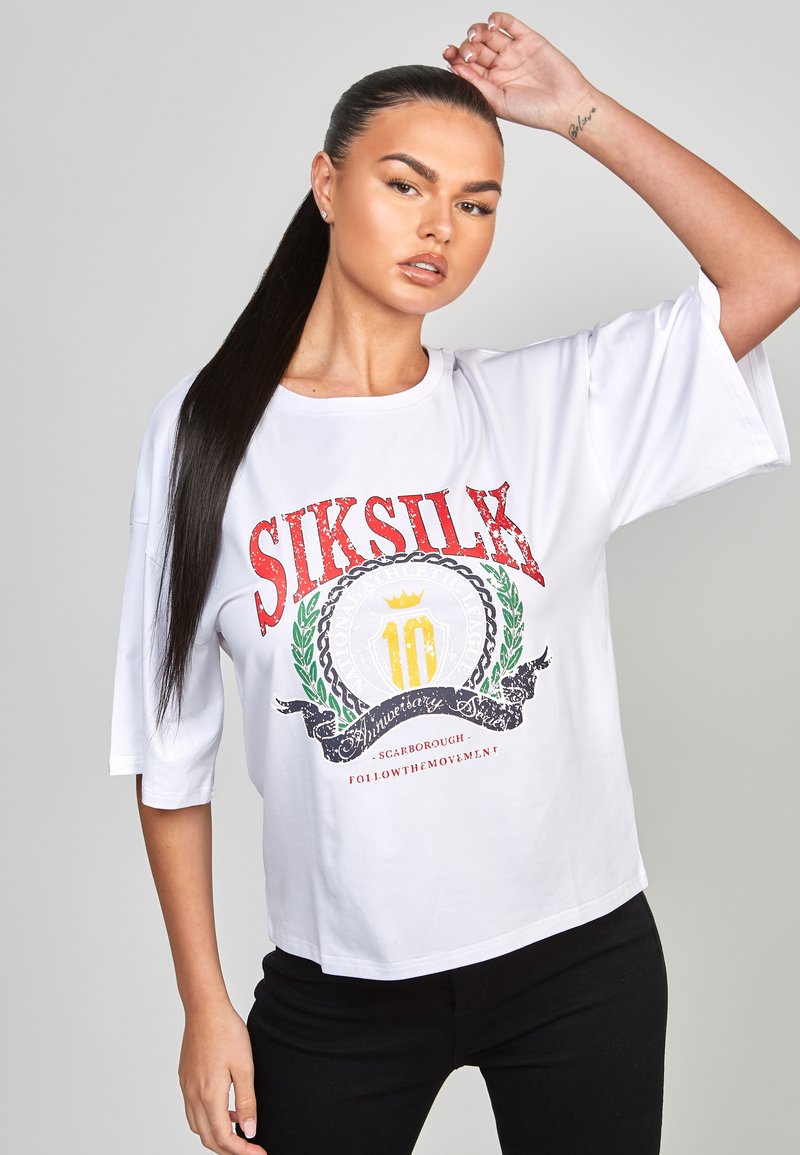 T-Shirt Court Fille SikSilk Juniors Essentials - Blanc - Coton - Neuf