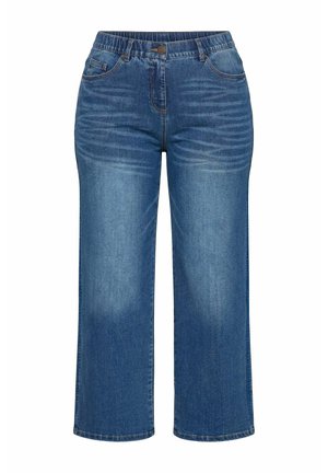 Ulla Popken, GROSGRAIN RIBBON DETAIL STRETCH FIT JEANS - Jeans Straight Leg - blue denim