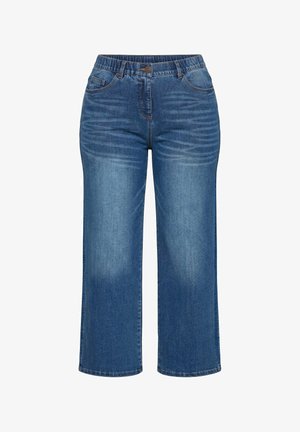 Ulla Popken, GROSGRAIN RIBBON DETAIL STRETCH FIT JEANS - Jeans Straight Leg - blue denim