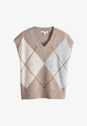 Next, REGULAR FIT - TANK - T-Shirt print - oatmeal argyle