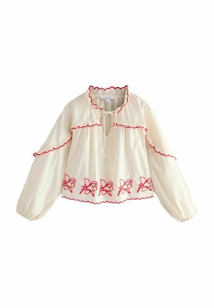 Next REGULAR FIT - EMBRIODERED LONG SLEEVE - Pluus - cream red