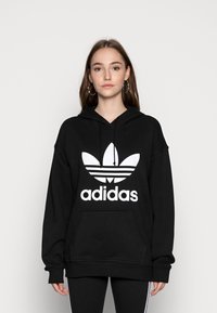 adidas Originals - Hoodie - black/white Miniatuurafbeelding 1