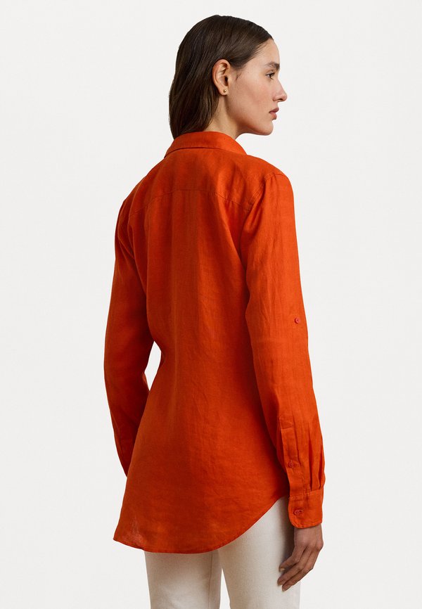 TISSUE LINEN SHIRT - Button-down blouse - orange2