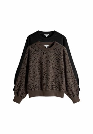 REGULAR FIT - 2 PACK RAGLAN - Sweater - brown/black