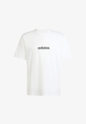 Bijela pamučna majica s kratkim rukavima i okruglim izrezom. Na prednjem dijelu nalazi se crni "adidas" logo. Jednostavan, klasičan dizajn.