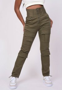 Project X Paris TAILLE HAUTE MULTI-POCHE - Broek - kaki