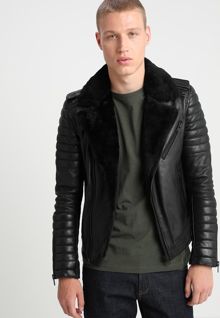 HIPSTER SHEARLING Leren jas black HIPSTER SHEARLING Leren jas black