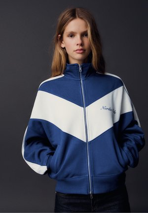 Bershka, HIGH NECK PRINT JACKET - Sweat zippé - blue