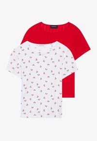 2 PACK - T-Shirt print - off-white/red