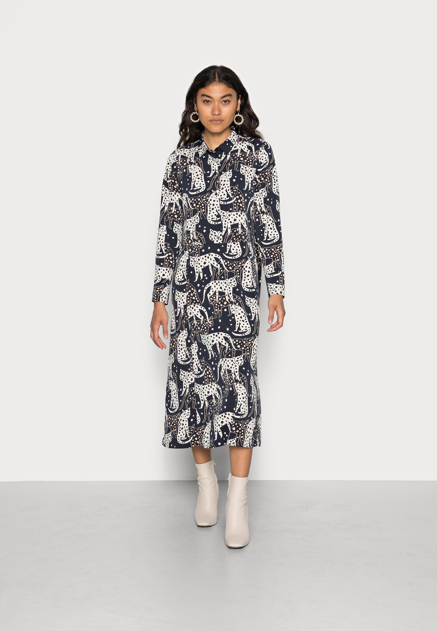 Monki Shirt dress - blue/multi-coloured 
