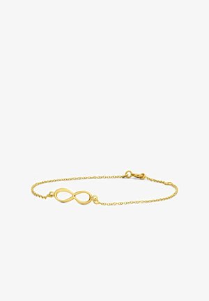 Kuldne käevõru, mille keskmes on lõpmatusesümbol, delikaatse kettiga ja vedrulukuga. Sujuv disain ja läikiv viimistlus.