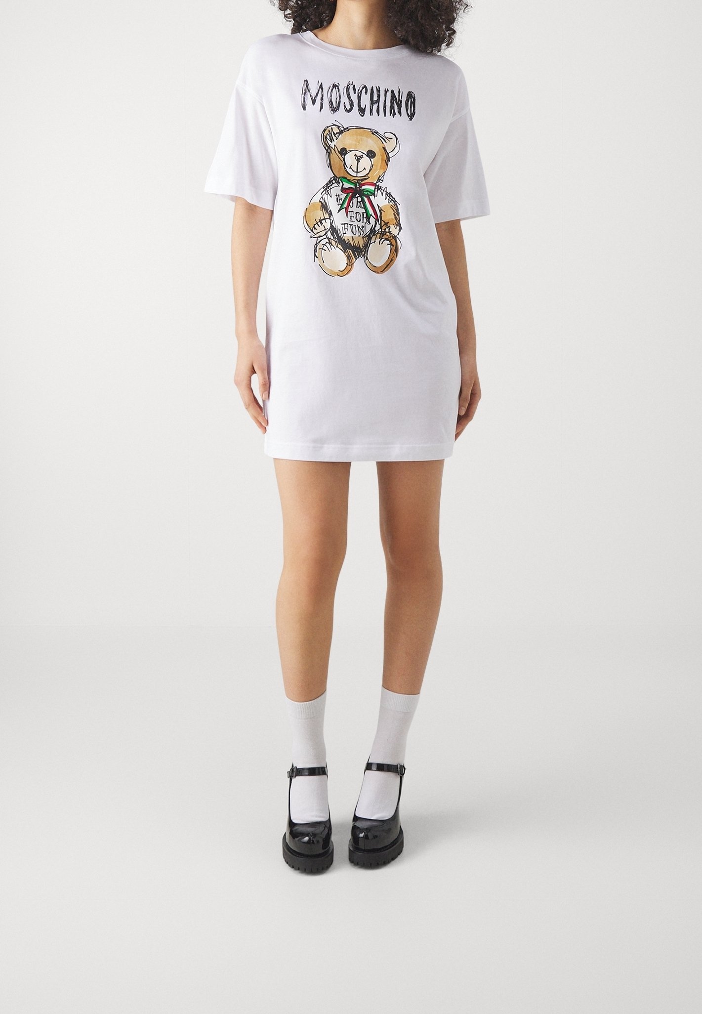 MOSCHINO Jersey dress - white - (Pre-owned) - Zalando.ie MOSCHINO Jersey dress - white - (Pre-owned) - Zalando.ie