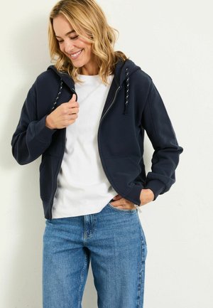 THROUGH HOODIE - Zip-up sweatshirt - blue navy