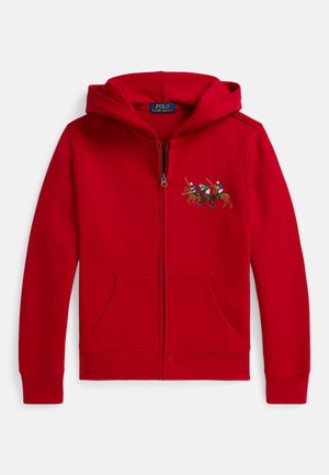 TRIPLE PONY FLEECE FULL ZIP HOODIE 8-20Y - Športna jopa s kapuco na zadrgo - red
