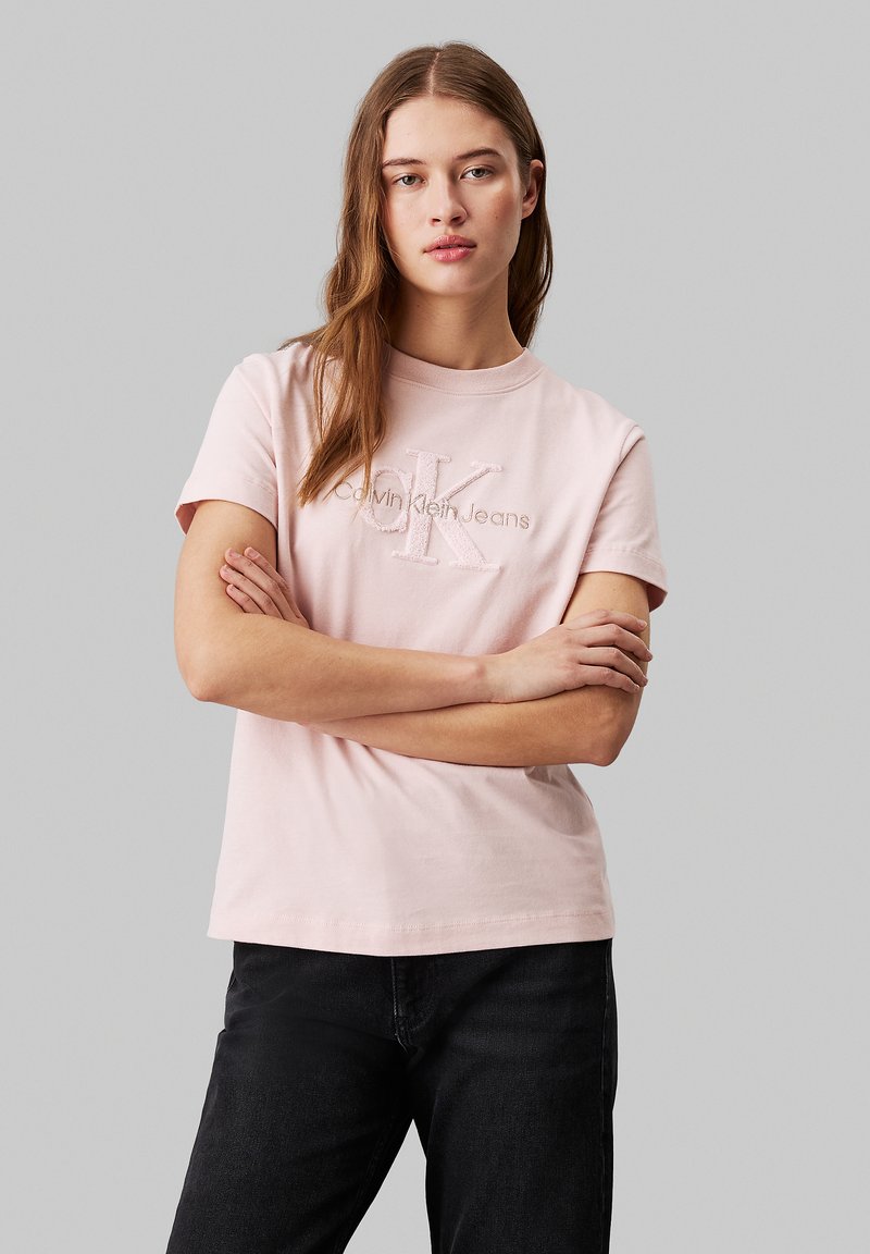 Calvin Klein Jeans MONOLOGO REGULAR - Camiseta estampada - peach whip