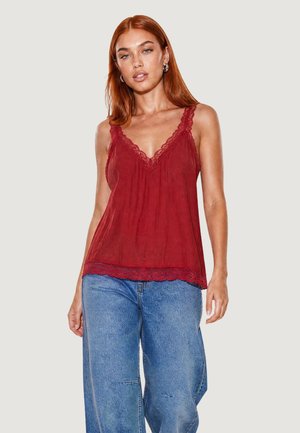 I AM, TOP CRINKLE PIZZO 53127 - Camicetta - bordeaux