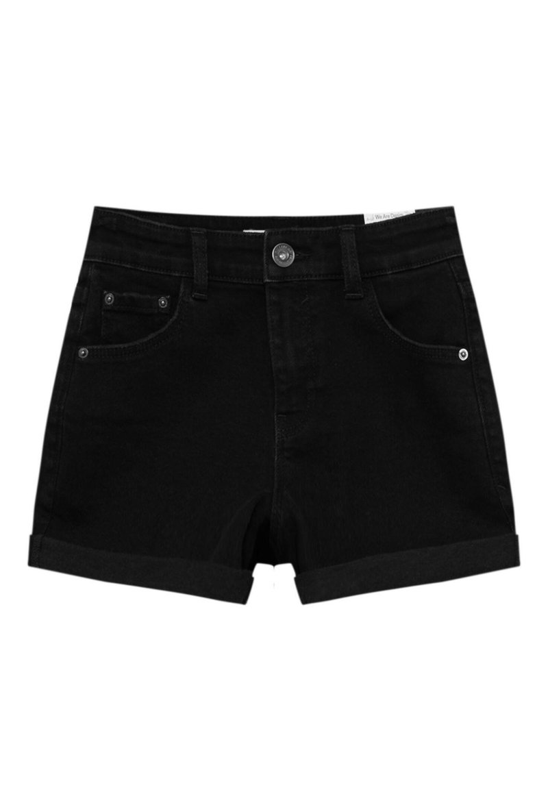 PULL&BEAR WITH TURNUP HEMS Szorty jeansowe black/czarny Zalando.pl