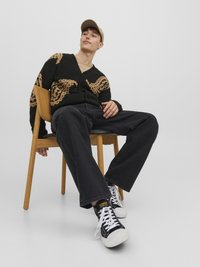 Jack & Jones Alex - Túlméretezett farmernadrág - black denim