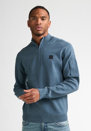 Petrol Industries, UTILITY HALF-ZIP KNIT STONEFIELD - Pullover - storm blue
