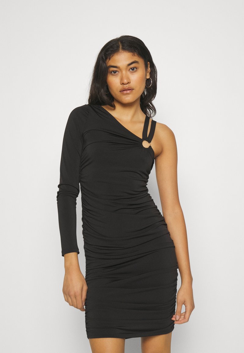 Vero Moda VMKIARA ONE SHOULDER SHORT DRESS - Jerseykjole - black