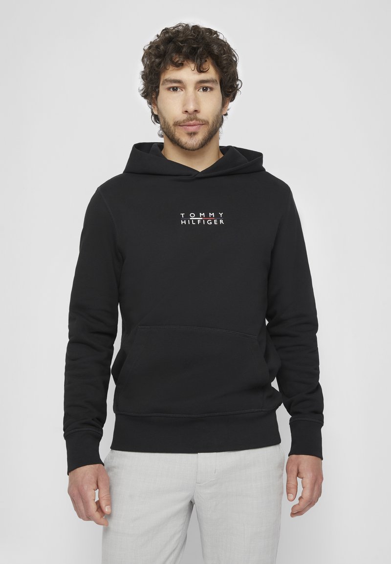 Tommy Hilfiger SQUARE LOGO HOODY - Sweatshirt - black - Zalando.ie