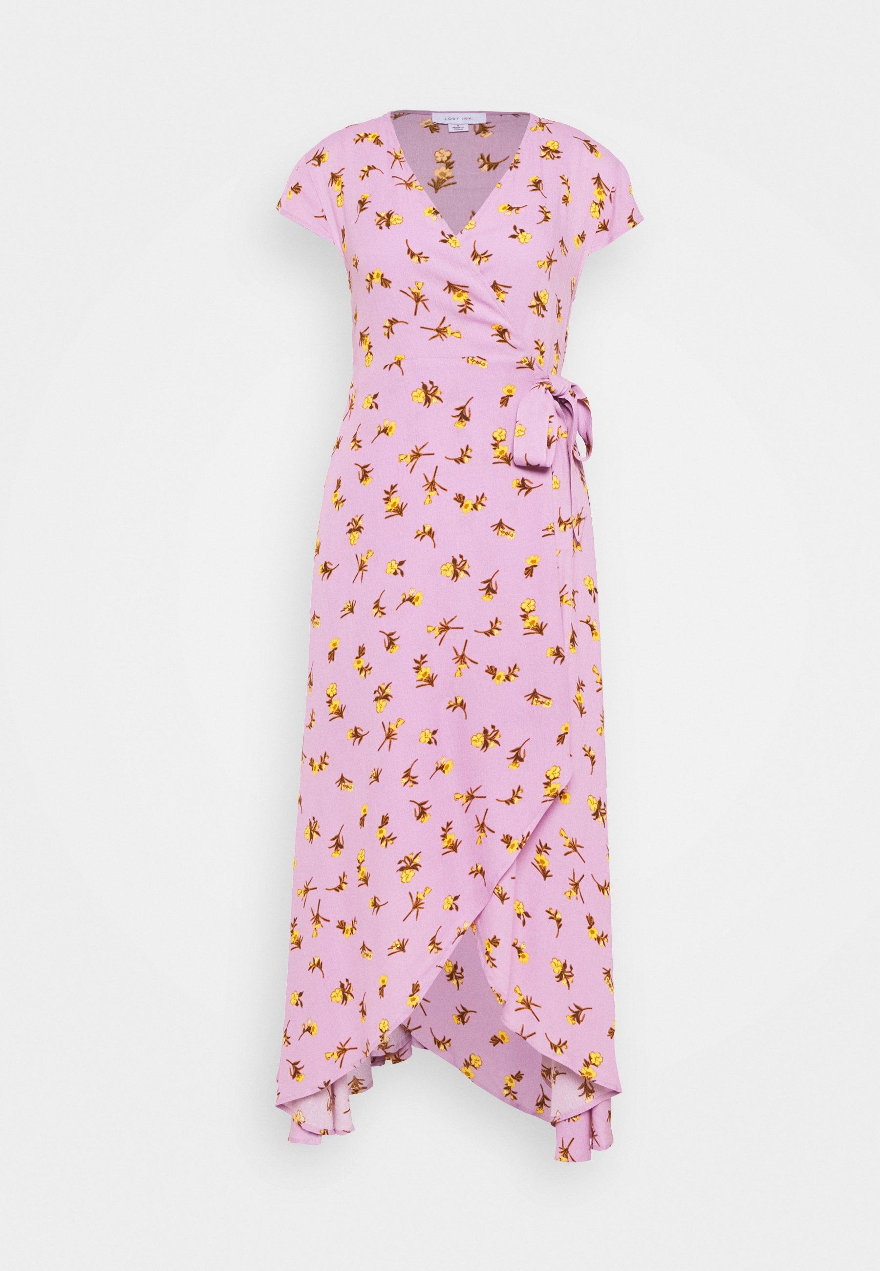 petite floral wrap dress