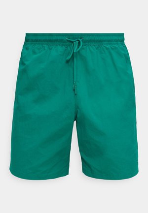 Türkisfarbene Badehose aus leichtem Stoff mit elastischem Bund, verstellbarem Kordelzug und seitlichen Taschen.