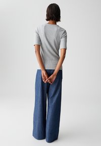 OPUS SLIM FIT RIB - T-Shirt basic - hazy fog melange
