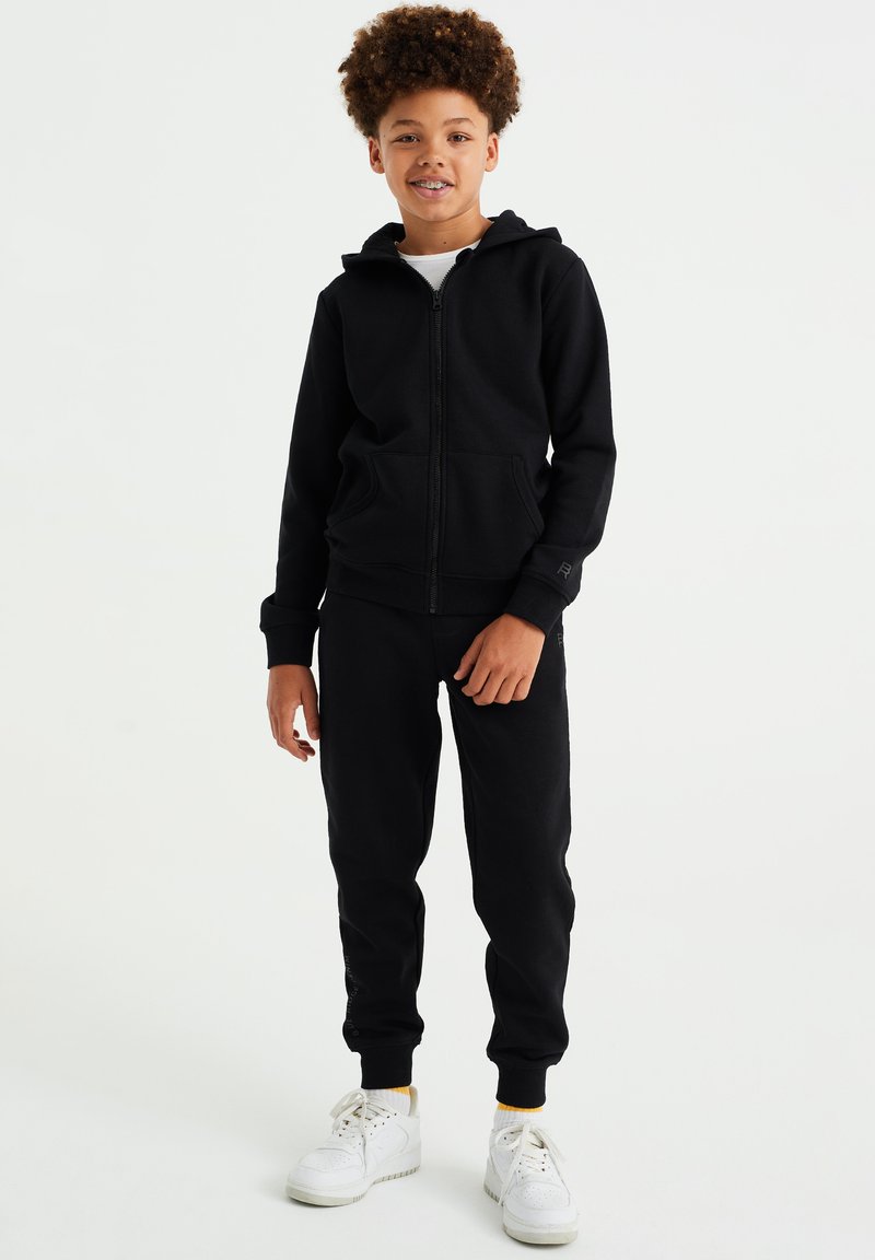 WE Fashion MET CAPUCHON - Cipzáras pulóver - black