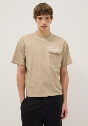 WITH POCKET - T-Shirt basic - beige marl