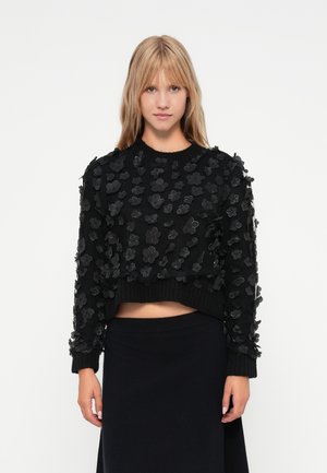 ONLHUA LIFE FLOWER DETAIL O NECK - Pullover - black
