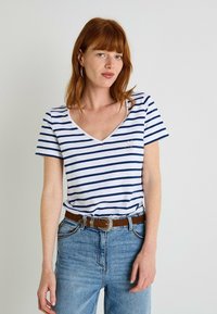 COL V - T-shirt imprimé - blanc casse