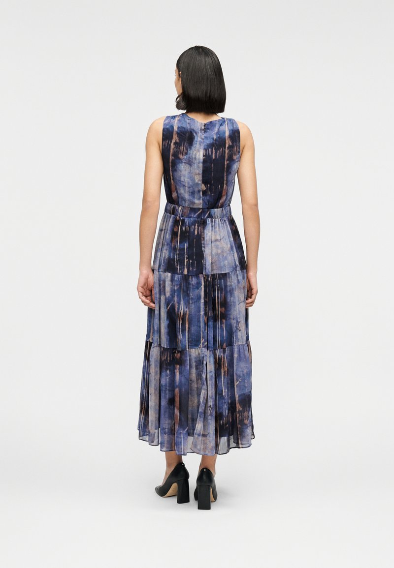 Abito longuette in georgette e pizzo Donna, Nero | Milano