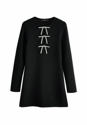 TALL FIT - BOW MINI  - Svetríkové šaty - black