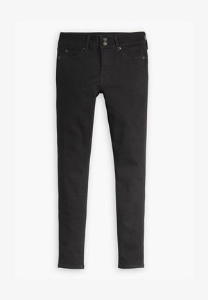 Zwarte slim-fit jeans gemaakt van een katoenmix met een soepele textuur, met vijf zakken, twee voorknopen en subtiele stiksels.