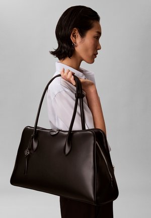 Calvin Klein MULTI COMPARTMENT LARGE WORK - Handbag - black