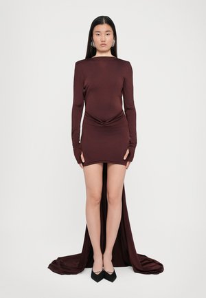 OPEN BACK GATHER DETAIL LONG - Occasion wear - burgundy