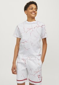 Jack & Jones Performance JJKEY LOOSE TEE CREW JNR - Marškinėliai su spaudiniu - white