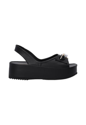Sandalen met sleehak - black