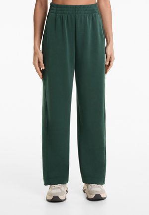 OYSHO BRUSHED SOFT TOUCH STRAIGHT-LEG - Trainingsbroek - dark green