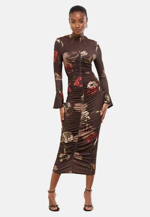 LONG SLEEVE - Pouzdrové šaty - brown floral