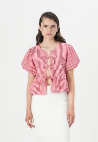 Gina Tricot - PUFF SLEEVE BLOUSE - Blouse - red Thumbnail Image 1