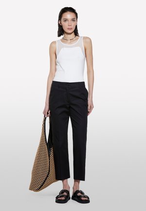 Sisley, UNITED COLORS OF BENETTON - ORANGE FLARE FIT TROUSERS , - Stoffhose - black