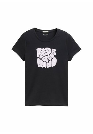 Nyomott mintás póló - heavy black